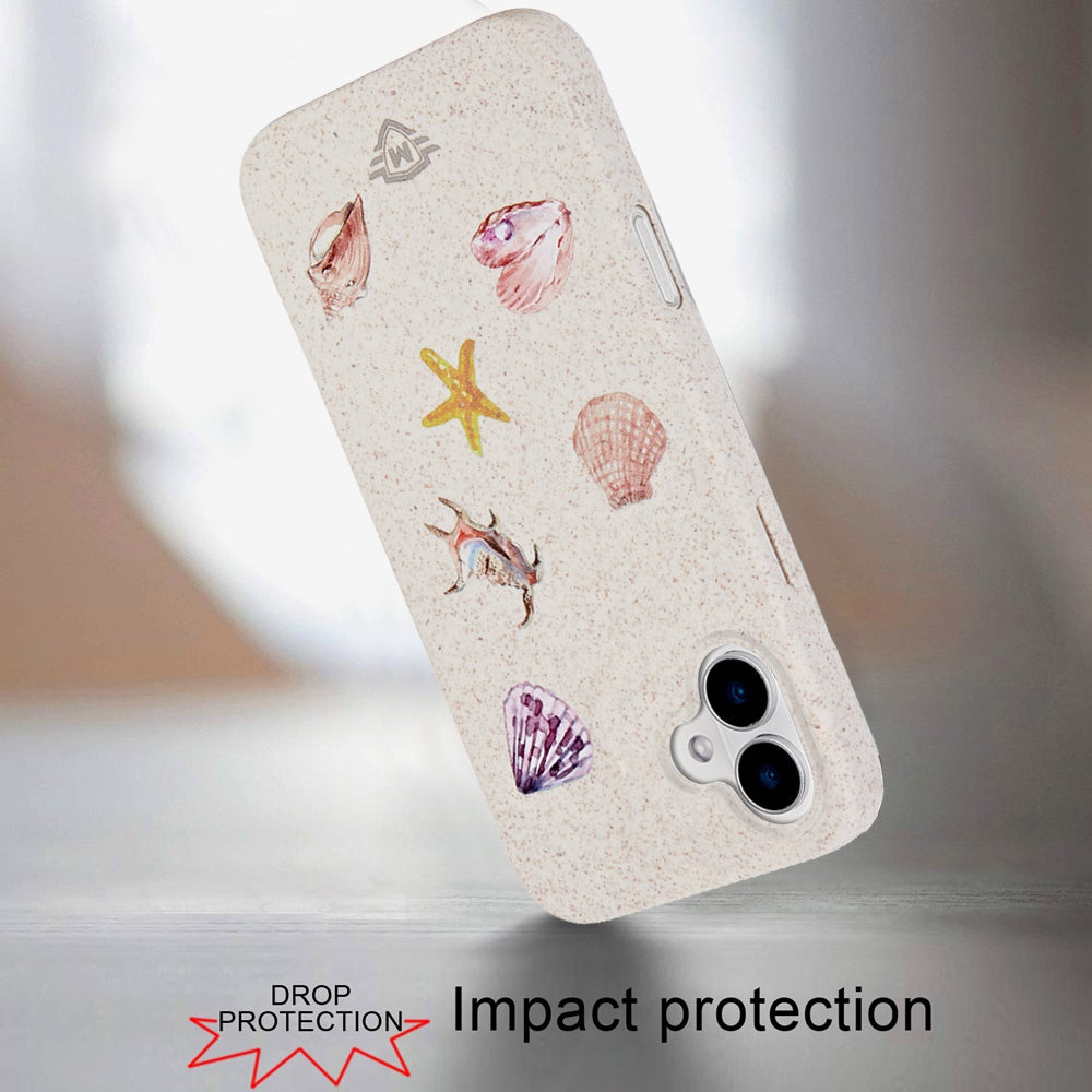 For Apple iPhone 16 Plus (6.7") Eco Friendly Bio-Degradable Design Hybrid Cases Slim Fit Soft TPU Drop Protection Rubber printed Case Cover