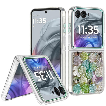 3D Flower Bling Rhinestone Glitter Cute Stylish Shockproof Protective Decorative Luxury Grip Stones Ornaments