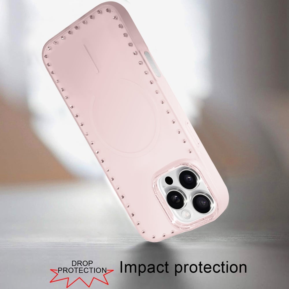 Phone Case for Apple iPhone 16 Pro Max Magnetic Frosted Diamond Bling Edge Hybrid Shockproof Protective Matte Grip Durable Anti Scratch Premium Slim Cover