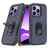 For Apple iPhone 15 Pro Max (6.7") Heavy Duty Hybrid Rugged 2in1 Shockproof Protective Magnetic Ring Stand Holder  Phone Case Cover