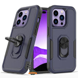 For Apple iPhone 15 Pro (6.1") Heavy Duty Hybrid Rugged 2in1 Shockproof Protective with Magnetic Ring Stand Holder  Phone Case Cover