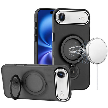For Apple iPhone 17 Pro (6.3") MagSafe Compatible with 360° Ring Stand, Magnetic Kickstand, Slim Hybrid Protective Case Cover Black