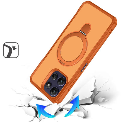 Phone Case for Motorola Moto G Power 5G 2026 /2025 Magnetic Ring Stand Matte Finish Shockproof Grip Slim Armor Heavy Duty TPU Protective Hybrid Cover Cosmic Orange