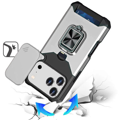 Phone Case for Apple iPhone 18 Pro Max Card Holder Magnetic Ring Stand Shockproof Anti Slip Wallet Grip Protective Hybrid Design Cover