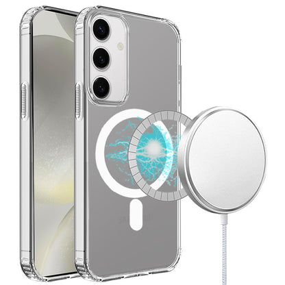 For Samsung Galaxy S25 Ultra Classic Hybrid True Transparent Magnetic Circle - Shockproof Hybrid Clear Bumper, Compatible with MagSafe Case Cover Clear