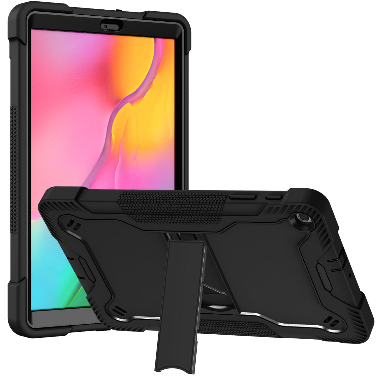 Shockproof Hybrid Built in Kickstand Dual Layer Rugged Heavy Duty Armor Anti Slip Impact Resistant Durable Grip