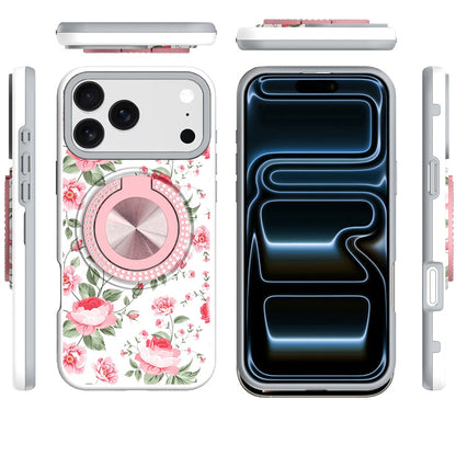 Phone Case for Apple iPhone 18 Pro Max Magnetic Ring Stand Matte Metal Hybrid Car Mount Friendly Shockproof Rotational Grip Diamond Design Pattern Cover
