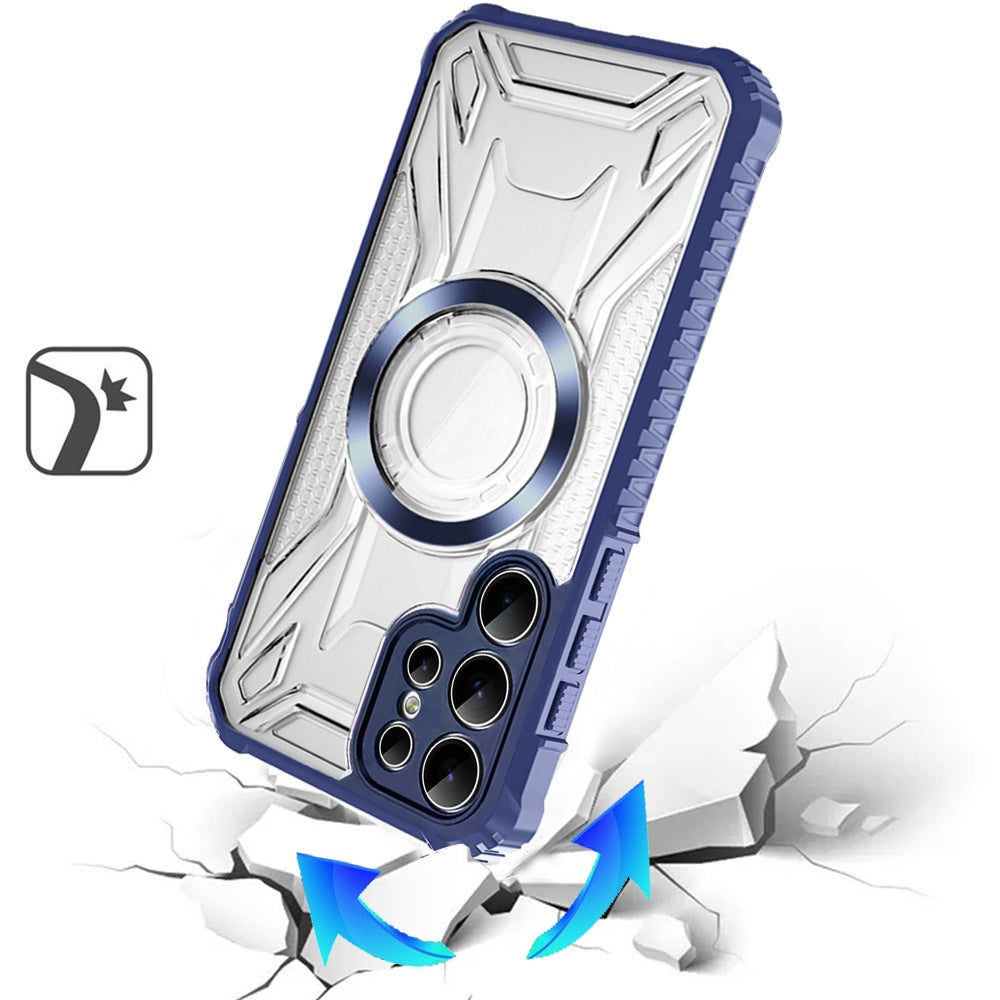 For Samsung Galaxy S26 Ultra MagSafe Compatible Pattern Clear Transparent Rugged Hybrid Magnetic TPU Shockproof Armor Case Cover