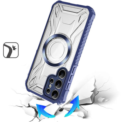 For Samsung Galaxy S26 Ultra MagSafe Compatible Pattern Clear Transparent Rugged Hybrid Magnetic TPU Shockproof Armor Case Cover
