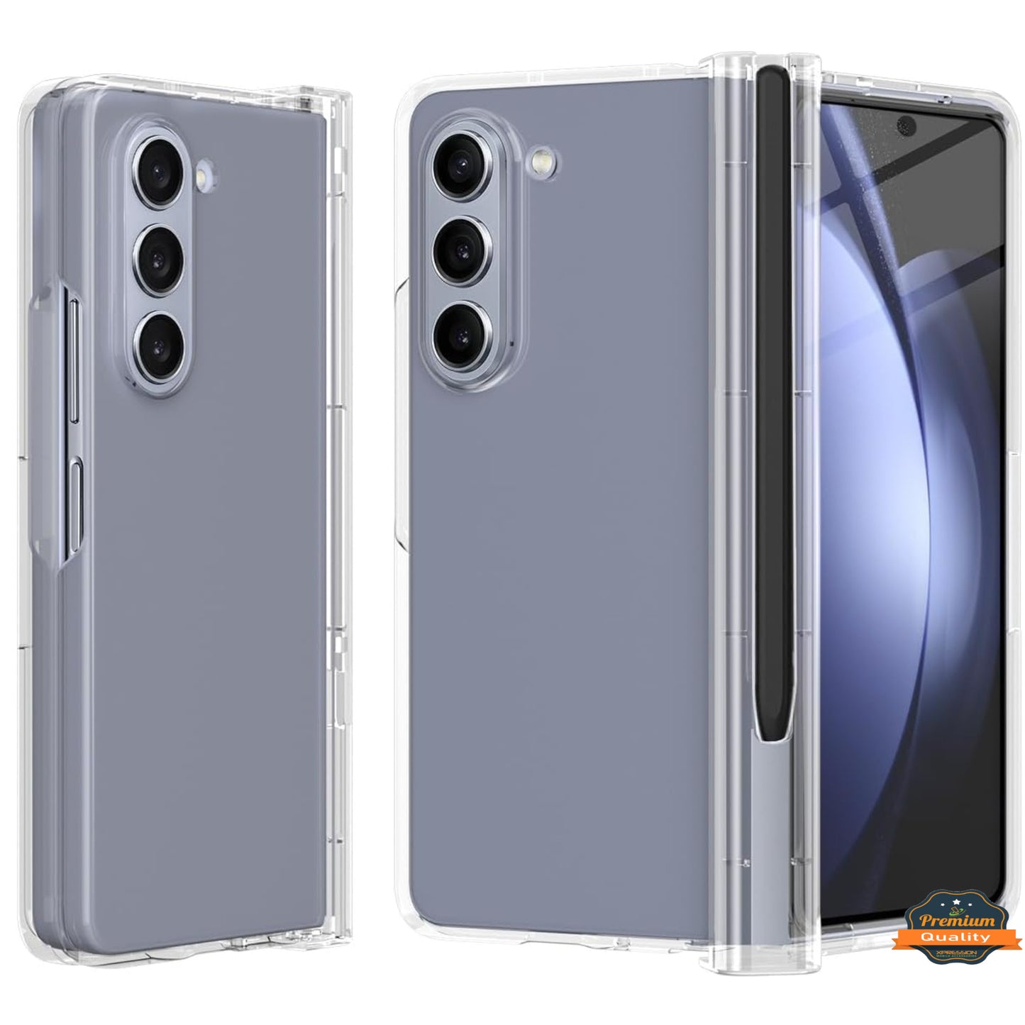 For Samsung Galaxy Z Fold 7 Case with Hinge Protection [Ultra-Thin Free Folding] Shockproof Slim Protection Transparent Case Cover Clear