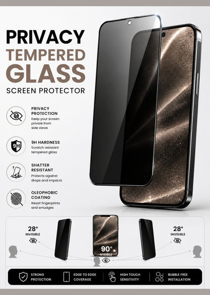 Screen Protector for Samsung Galaxy Z Flip 8 Tempered Glass Screen Protector Privacy Anti-Spy Anti Peeping 9H, Black Screen Guard Easy to Install Black