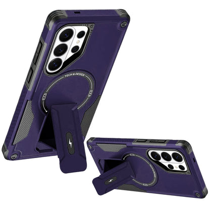 Phone Case for Samsung Galaxy S26 Ultra Magnetic Kickstand Rugged Shockproof Armor Grip Anti Slip Heavy Duty Protective Matte Stand Hybrid Cover Purple