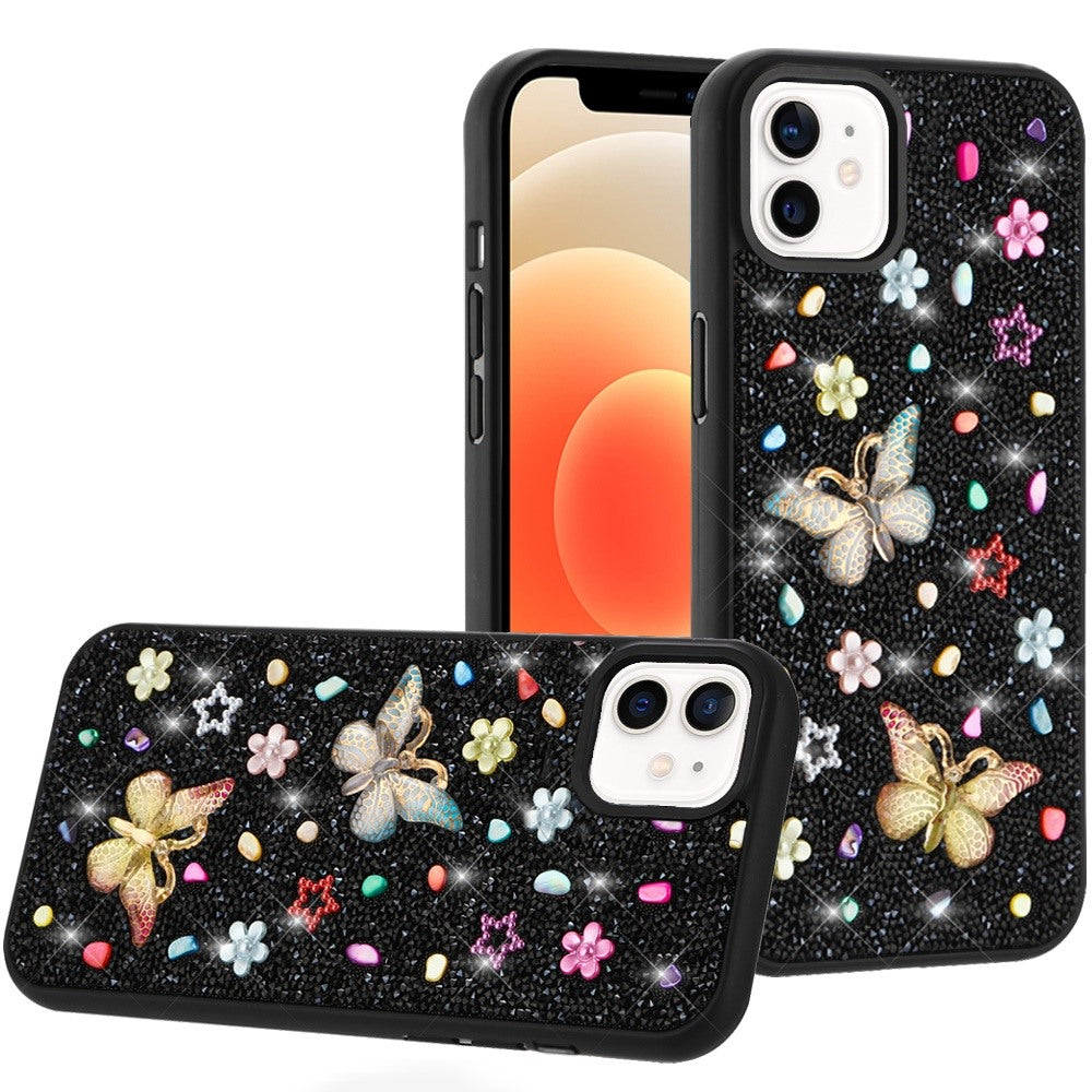For Samsung Galaxy S23 Ultra Diamond Butterfly 3D Glitter Bling Design, Slim Hybrid Sparkle Protective Cover TPU for Women Girls Case Cover