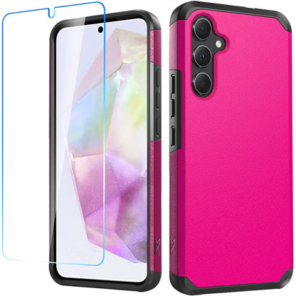 Tough Hybrid Dual Layer Hard PC TPU Rubber Bumper, Shock Absorption, Screen Protector Included