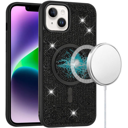 For Motorola Moto G Stylus 5G 2025 Sparkly Diamond Bling Case Rhinestone Skin Hybrid with Magnetic Circle, MagSafe Compatible Case Cover