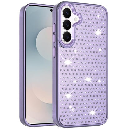 For Samsung Galaxy S26+ / S26 Plus Bling Diamond Metallic, Full Sparkle Chrome Edged Hybrid Protective Shockproof Case Cover