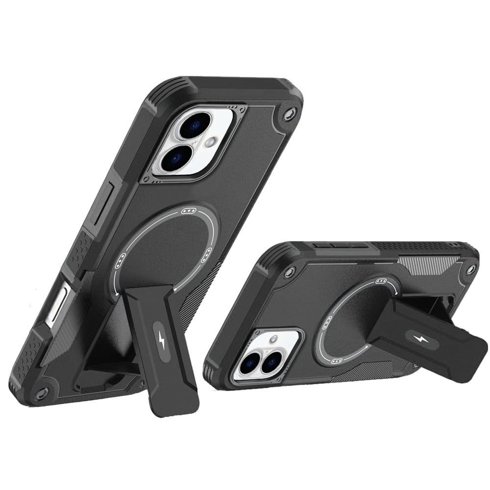 For Apple iPhone 17 (6.3") Magnetic Invisible Kickstand Holder with Magsafe, Slim Fit Shockproof Hybrid Military Grade Heavy Duty Case Cover