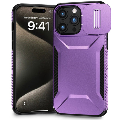 Apple iPhone 16 Plus (6.7") Slim Fit Shockproof Hybrid with Slide Camera Window Covering, Rugged Tpu Silicone Hard PC Bumper