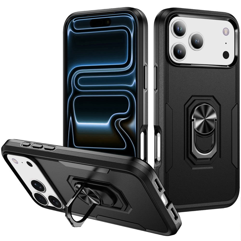 Phone Case for Apple iPhone 18 Pro Tough Hybrid Ring Stand Shockproof Rugged Grip Impact Resistant Hybrid Kickstand Heavy Duty Durable Cover