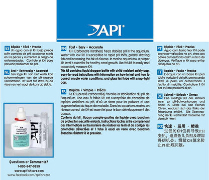 API KH Carbonate Hardness Test Kit for Fresh and Saltwater Aquariums [Aquarium Supplies for Aquarium] 1 count