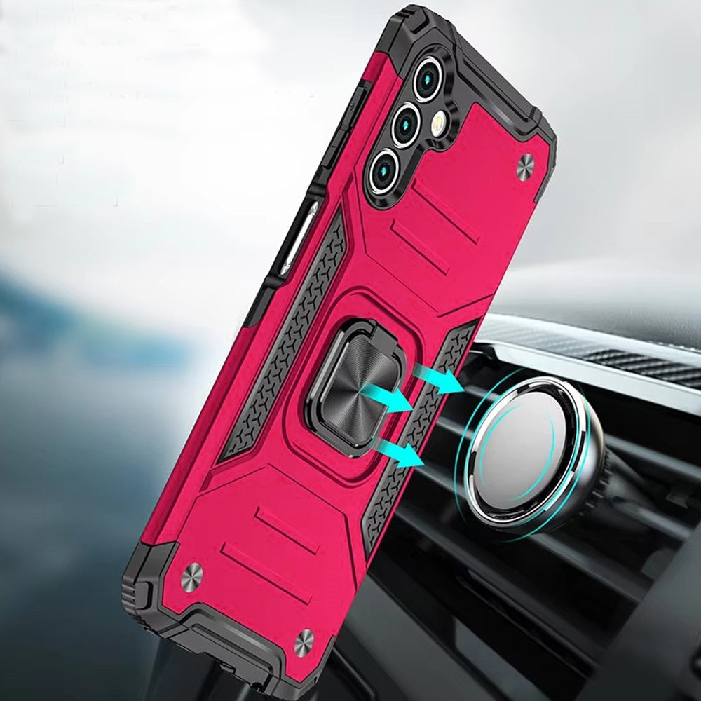 For Samsung Galaxy A17 5G Armor Hybrid Magnetic Stand with Ring Holder Kickstand Shockproof Heavy-Duty Durable Rugged TPU Dual Layer Case Cover