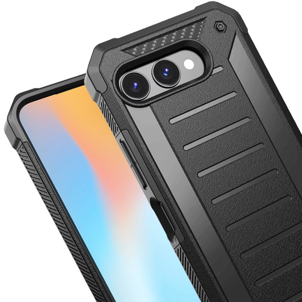 For AT&T Propel 3 5G Tough Lined Design Hybrid Shockproof Protective Rugged TPU Hard PC with Durable Grip Case Cover