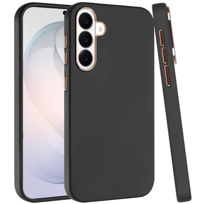 Phone Case for Samsung Galaxy S26 FE /S26 Fan Edition Hybrid Silicone TPU Rubber Chromed Edge TPU Bumper Reinforced Corners Shock Absorbing Protection Cover