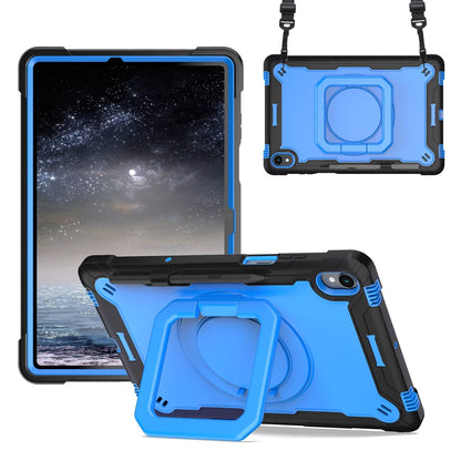 Tablet Case for Samsung Galaxy Tab S11 360 Rotating Kickstand Hybrid Rugged Shockproof Armor Dual Layer Hard PC Soft TPU Drop Protection with Strap Cover