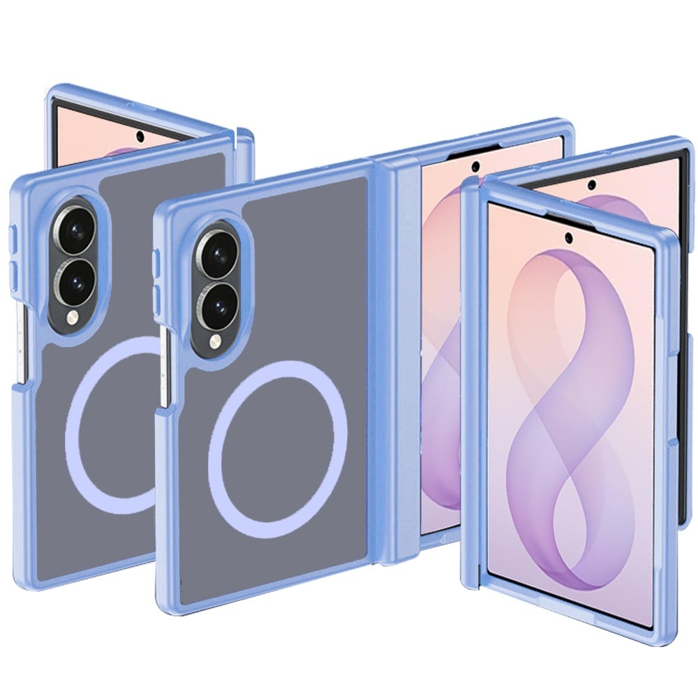 Phone Case for Samsung Galaxy Z Fold 8 Premium Matte Magnetic Foldable Hybrid Central Axis Hinge Protection Shock Absorbing TPU Slim Fit Hard PC Cover