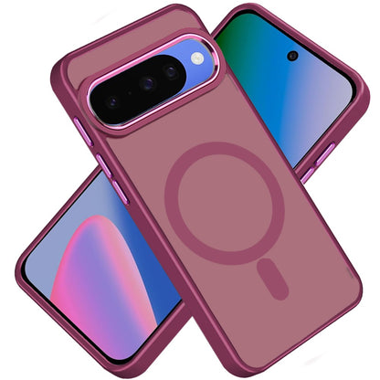 Phone Case for Google Pixel 11 / 11 Pro Clear Acrylic Magnetic Circle Shockproof Hybrid Metal Button TPU Drop Protection Rugged Slim Durable Armor Cover