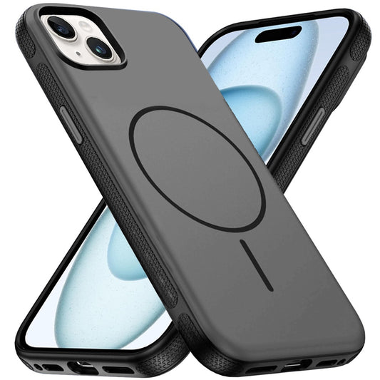 Phone Case for Apple iPhone 15 Super Magnetic Matte Hybrid Shockproof Thick Protective Durable Grip Anti Scratch Premium Edge Slim Fit Cover Black