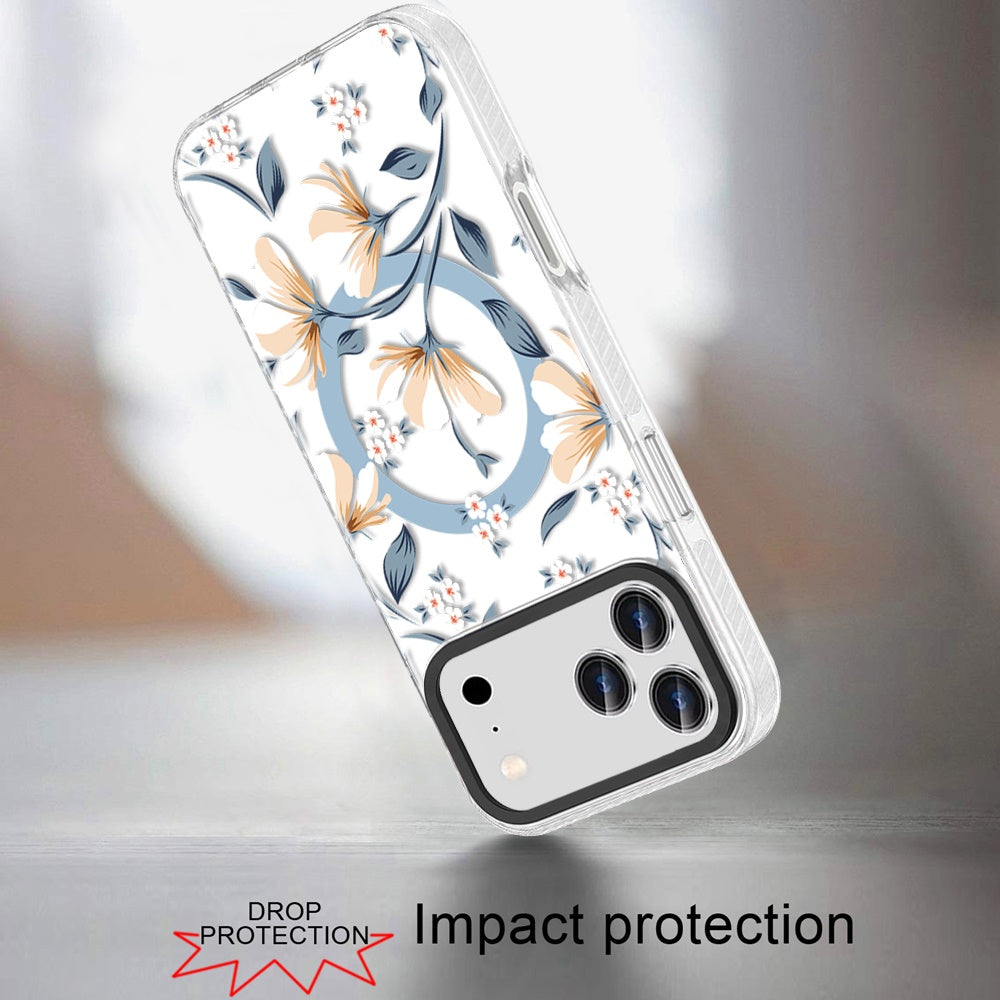 Phone Case for Apple iPhone 18 Pro Max/ 17 Pro Max Magnetic Hybrid IMD Floral Compatible with MagSafe Shockproof Slim Hybrid Fashion Design TPU Protective Cover