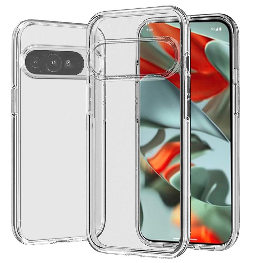 Google Pixel 9 /Pixel 9 Pro (6.3") Transparent Shock Absorption Thick TPU Rubber Ultra Thick Hybrid Silicone Protective Slim Back