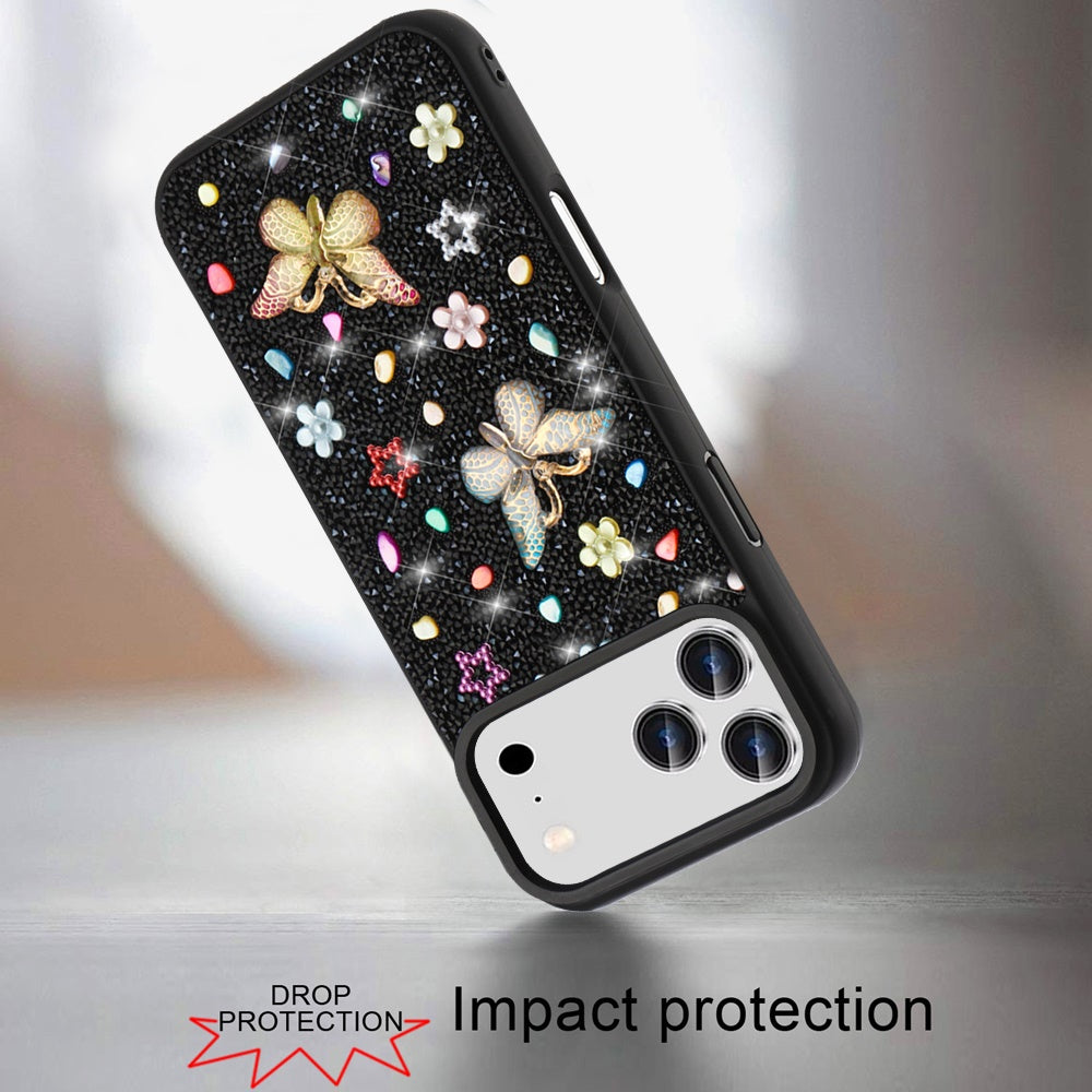 Phone Case for Apple iPhone 18 Pro Max 3D Butterfly Diamond Bling Glitter Shockproof Stylish Protective Luxury Hybrid Sparkly Durable Grip Design Cover