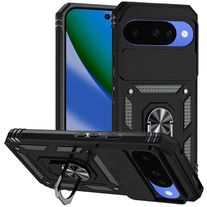 Phone Case for Google Pixel 11 / 11 Pro Shockproof Magnetic Ring Stand Camera Guard Rugged Grip Anti Slip Heavy Duty Hybrid Armor Durable Matte Cover