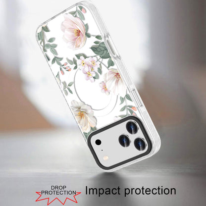 Phone Case for Apple iPhone 18 Pro Max/ iPhone 17 Pro Max Magnetic Hybrid IMD Floral Compatible with MagSafe Shockproof Slim Hybrid Fashion Design TPU Protective Cover