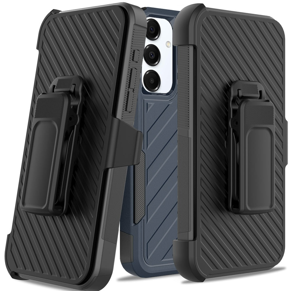 For Rugged 2in1 Armor Combo Belt Clip Holster, Non-Slip Tough Hybrid lined Shockproof Case  Tablet Case Cover