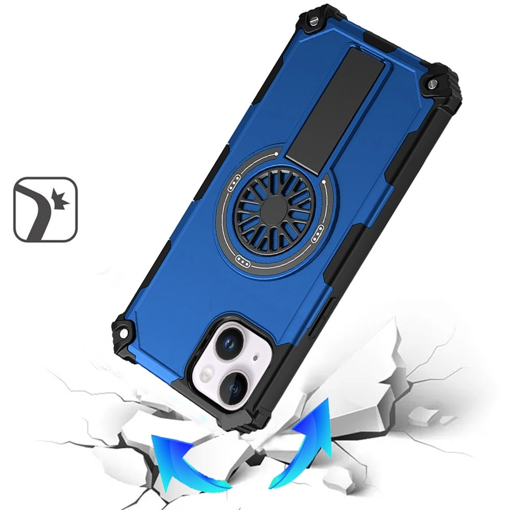 Phone Case for Apple iPhone 14 /iPhone 13 Invisible Kickstand Magnetic Car Mount Friendly Shockproof Texture Anti Slip Durable Grip Heavy Duty Hybrid Cover