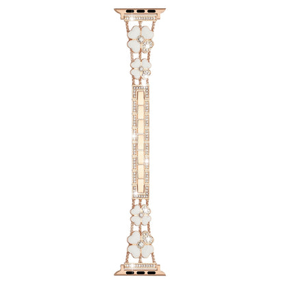 Watch Band Zinc Alloy Heart Link Bracelet Rhinestone Secure Clasp Durable Metal Replacement Adjustable