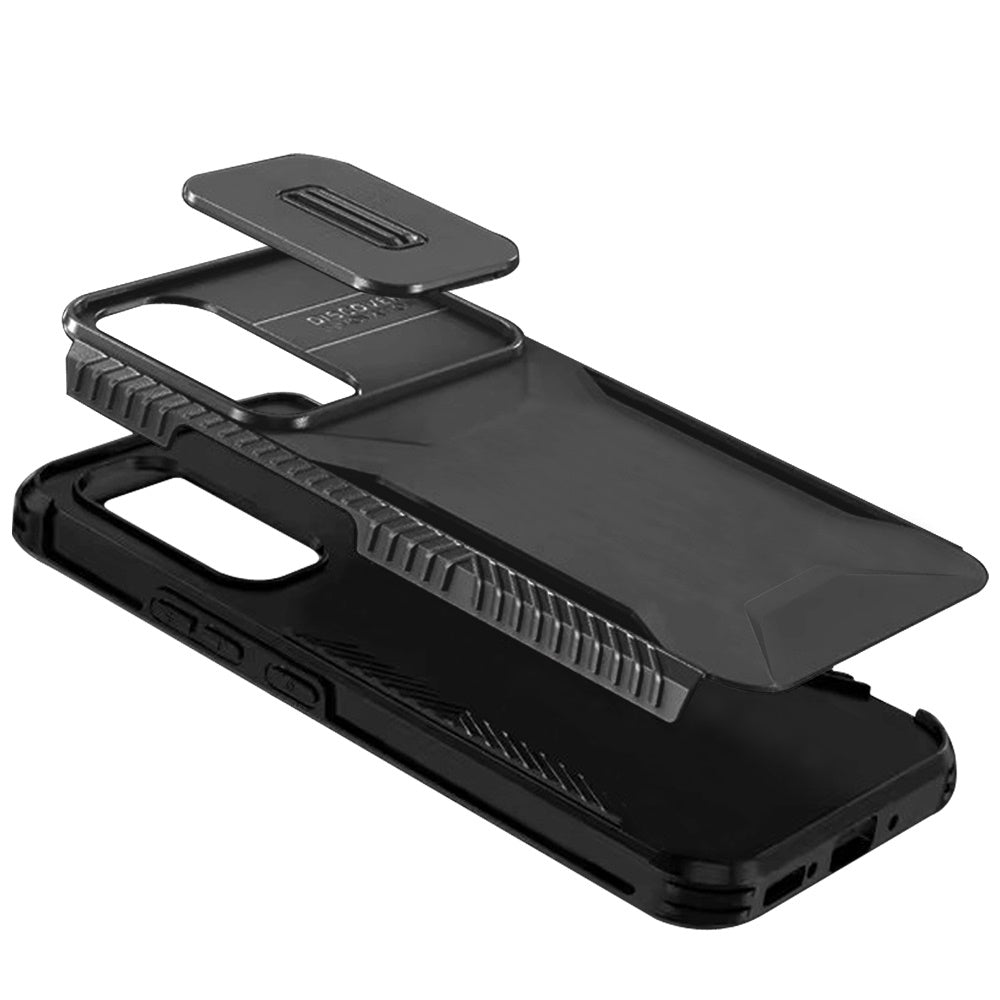 For Apple iPhone 17E /16E Slim Fit Shockproof Hybrid with Slide Camera Window Covering, Rugged Tpu Silicone Hard PC Bumper Case Cover
