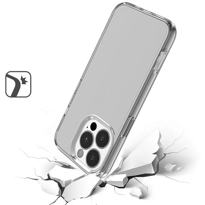 For iPhone 16 Pro Max (6.9") Transparent Shock Absorption PC + TPU Rubber Gel Thick 3mm Hybrid Silicone Slim Fit Back Case Cover