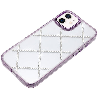 For Apple iPhone 11 Gem Glitter Diamond Bling Clear Hybrid TPU Cover, Colorful Shockproof Protective Back, Slim Fit for Women Girls Case Cover