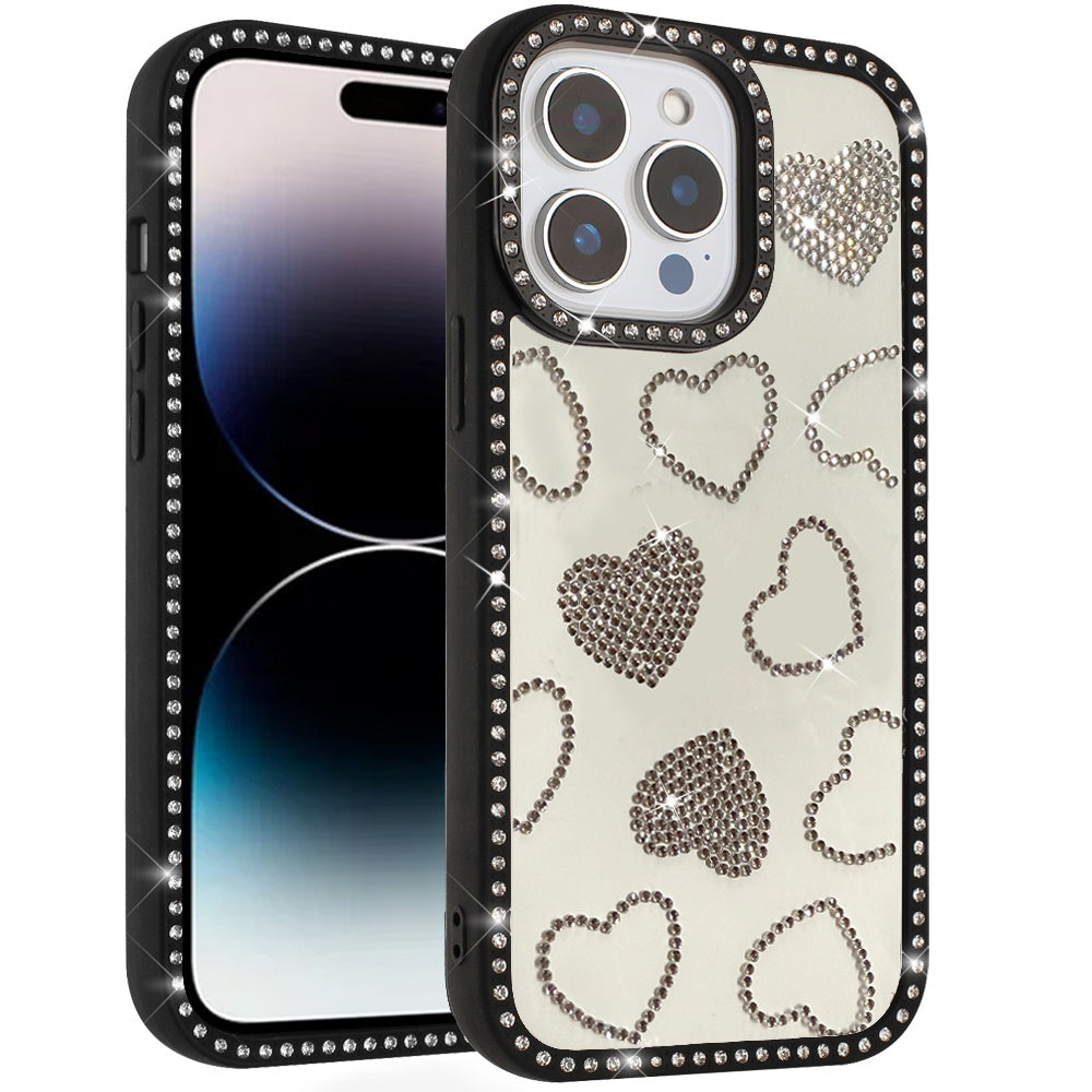 For Samsung Galaxy S26+ / S26 Plus Spread Love Glitter Shimmer Diamond Edge Hybrid Drop Protection Shockproof Design Compatible Case Cover