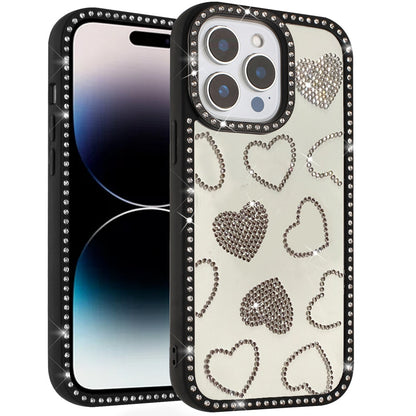 For Samsung Galaxy S26+ / S26 Plus Spread Love Glitter Shimmer Diamond Edge Hybrid Drop Protection Shockproof Design Compatible Case Cover