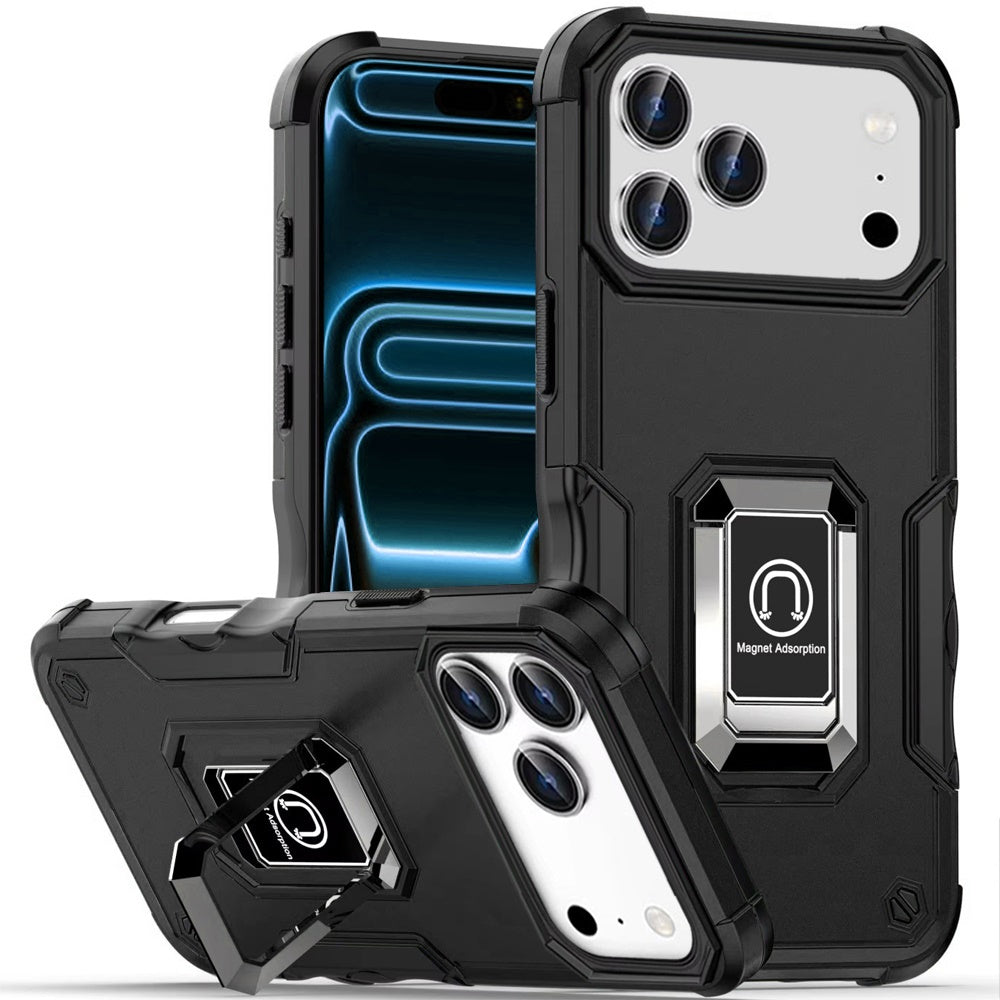 Phone Case for Apple iPhone 18 Pro Shockproof Magnetic Ring Stand Hybrid Kickstand Armor 360 Rotation Anti-Slip Grip Military Grade Drop Resist Cover