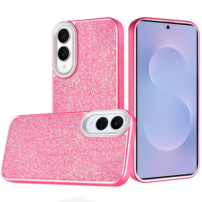 For Samsung Galaxy S25 Edge Crystal Sparkle Diamond Glass Full Mini Glitter Bling Frame TPU Hybrid Protective Case Cover