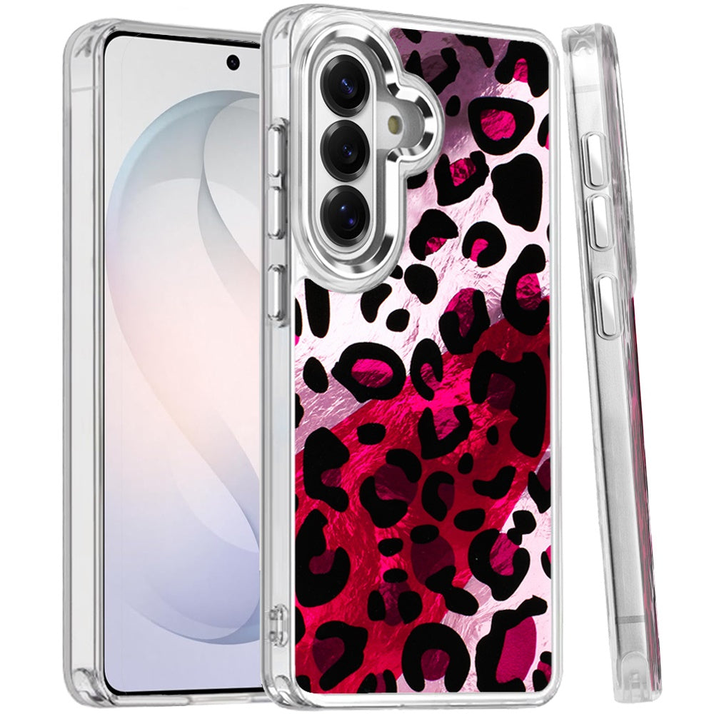 Phone Case for Samsung Galaxy S26 FE /Fan Edition Luxury Glitter Epoxy Design Chrome Metallic Edge Shockproof Protective Stylish Fashion Durable Slim Premium Finish Cover