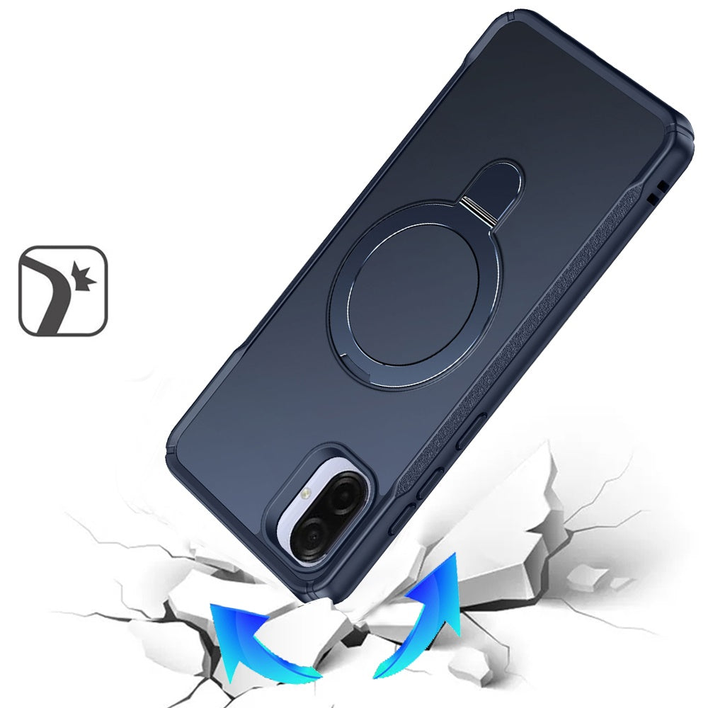 Phone Case for Samsung Galaxy A08 4G, A07 5G, A07 4G Magnetic Ring Stand Matte Finish Shockproof Grip Slim Armor Heavy Duty TPU Protective Hybrid Cover
