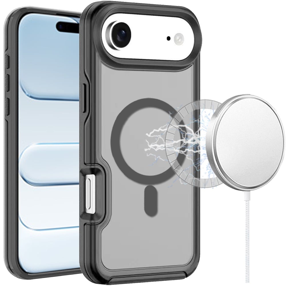 For Apple iPhone 17 Air (6.6") Slim & Durable Compatible with MagSafe Hybrid Shockproof Glossy Oil Protective Dual Layer TPU + PC Case Cover
