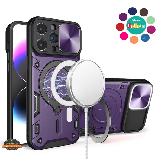 Phone Case Cover for Samsung Galaxy A07 4G Hybrid Magnetic 360° Ring Kickstand, MagSafe Compatible, Durable Full Camera Lens Protection Cover